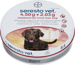 Seresto vet. för hund över 8 kg, halsband 4,50 g + 2,03 g 1 st produkt bild