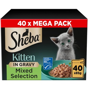 Sheba Pouches Mixed Selection Kitten Wet Cat Food in Gravy Mega Pack product image
