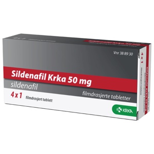 Sildenafil Krka 50 mg tabletter 4 stk produktbilde