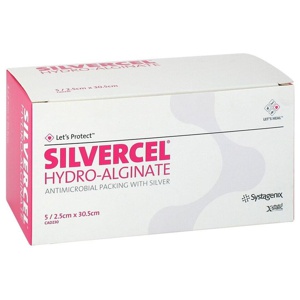 SILVERCEL Hydroalginat Tamponade 2,5x30,5 cm Produktbild