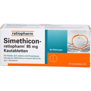 SIMETHICON-ratiopharm-85-mg-Kautabletten Produktbild