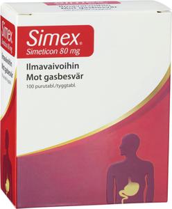 Simex tuggtablett Simetikon 80 mg 100 st produkt bild