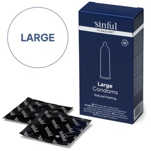 Sinful Large Condoms - 10 stk. produktbillede