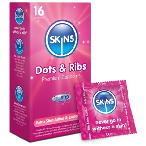 Skins Kondomer Dots & Ribs 16-pack produkt bild