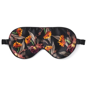 Sleeping Mask 100% Mulberry Silk Black Hibiscus produkt bild