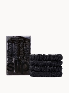 Slip Silk Pillowcase Pure Silk Skinny Scrunchies White x 4 product image