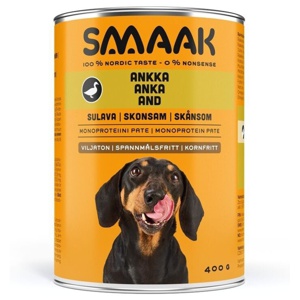 SMAAK Dog Adult Spannmålsfri Skonsam Anka 400 g produkt bild