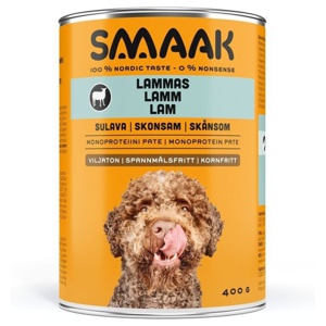 SMAAK Dog Adult Spannmålsfri Skonsam Lamm 400 g produkt bild