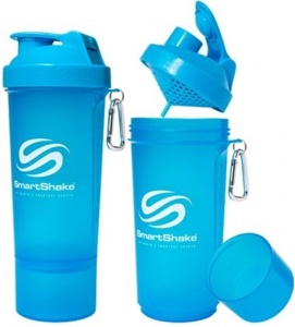 SmartShake - Slim Series Neon Blue 500 ml produktbillede