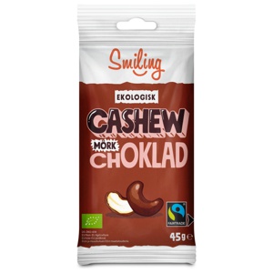 Smiling Cashew Mörk Choklad 45 g produkt bild