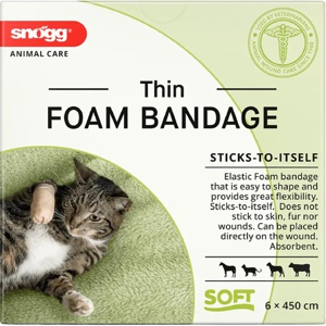 Snøgg Animal Care tynn skumbandasje 6 cm x 4,5 m 1 stk produktbilde