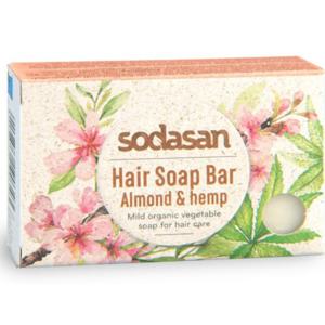 Sodasan Hair Soap Bar Almond & Hemp 100g produkt bild