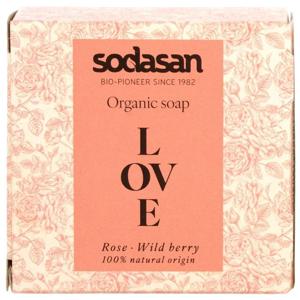 Sodasan LOVE Ekologisk tvål Ros & Vilda Bär 80 g produkt bild