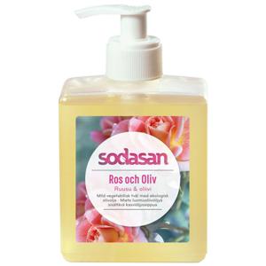 Sodasan Handtvål Ros & Oliv 300 ml produkt bild