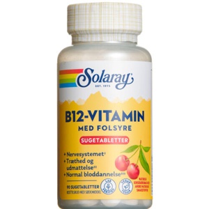 Solaray B12-Vitamin Med Folsyre Sugetablet produktbillede