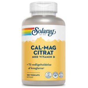 Solaray Cal-Mag Citrat med vitamin D - 180 kaps. produktbillede