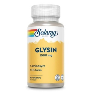 Solaray Glysin 1000 mg 60 kapsler – Fri-form aminosyre for søvn, nervesystem og kollagen produktbilde