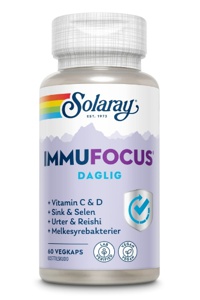 Solaray ImmuFocus Daglig 60 kapsler – Daglig immunstøtte med C, D, sink & selen produktbilde