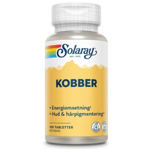 Solaray kobber 2 mg 100 tabletter produktbilde