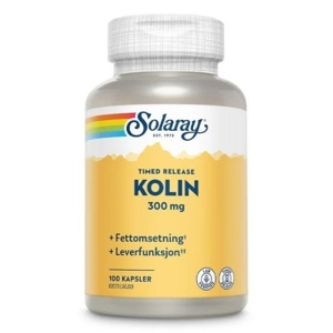 Solaray Kolin 300 mg 100 kapsler – Støtte for lever, fettstoffskifte & nervesystem produktbilde