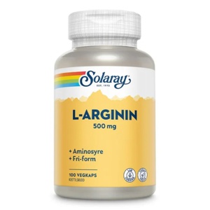 Solaray L‑arginin 500 mg 100 kapsler – Aminosyre for muskler, sirkulasjon og immunforsvar produktbilde