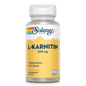 Solaray L‑karnitin 500 mg 30 kapsler – Aminosyre for energi, fettforbrenning og utholdenhet produktbilde