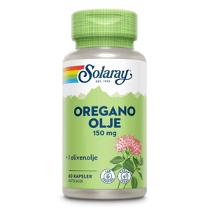 Solaray Oregano‑olje 150 mg – 60 kapsler   Immunforsvar produktbilde