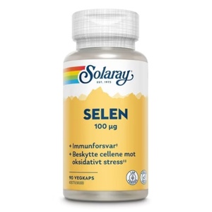 Solaray Selen 90 kapsler – Organisk selen for immunforsvar, hår, negler & cellestøtte produktbilde