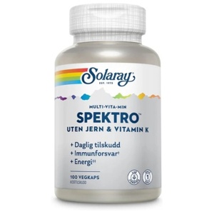 Solaray spektro uten jern & vitamin K 100 kapsler produktbilde