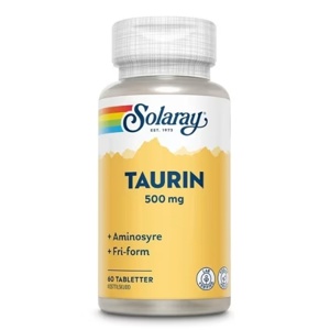 Solaray Taurin 500 mg 60 tabletter – Energi, muskelfunksjon og fordøyelse produktbilde
