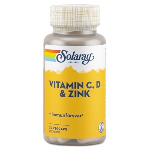 Solaray Vitamin C D & Zink 30 kapsler produktbillede