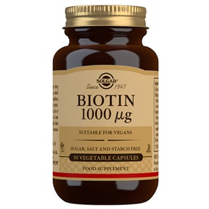 Solgar Biotin 1000ug   50 kapsler produktbillede