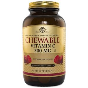 Solgar - Tuggbar Vitamin C 500 mg Tranbär Hallon (90 tabletter) produkt bild