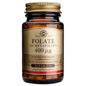 Solgar Folat (Metafolin) 400ug   50 tabletter produktbillede