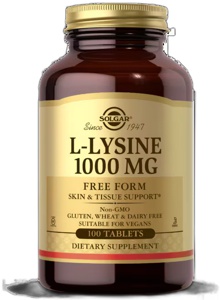 Solgar L-Lysine 1000 mg 100 tabletter produktbillede