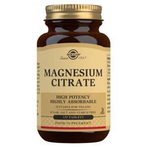 Solgar Magnesium Citrat 120 tabletter produktbillede