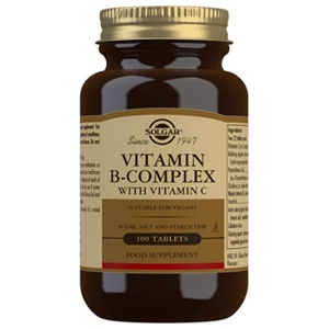 Solgar Vitamin B-Complex + C - 100 tab. produktbillede