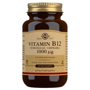 Solgar Vitamin B12 Sublingual 1000 mcg 250 tuggtabletter produkt bild