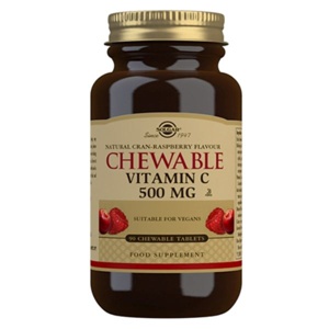 Solgar Vitamin C tyggetablet tranebær hindbær smag - 90 tab. produktbillede