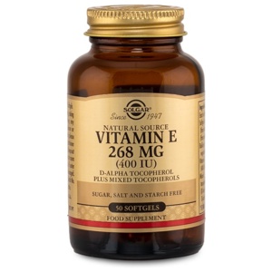 Solgar Vitamin E 268 mg 50 kapsler produktbillede