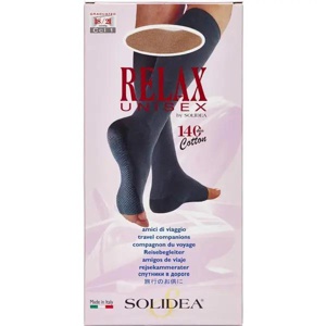 Solidea Knæ Relax Unisex bmulds knæstøttestrømpe 140 Cotton natur Str. L, 1 par produktbillede