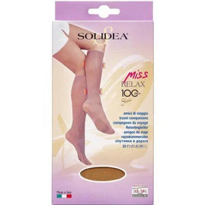 Solidea Miss Relax knæstøttestrømpe Camel Str. L, 1 par produktbillede