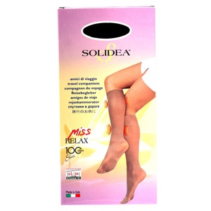 Solidea Miss Relax knæstøttestrømpe Sort Str. L, 1 par produktbillede
