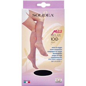 Solidea Miss Relax knæstøttestrømpe Sort Str. M, 1 par produktbillede