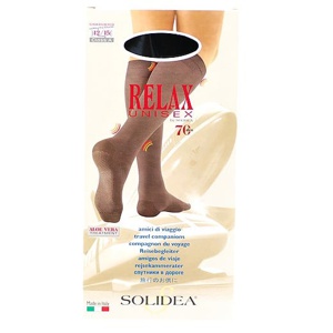 Solidea Relax Unisex knæstøttestrømpe 70 sort Str. S, 1 par produktbillede