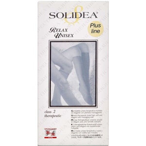 Solidea Relax Unisex komprimerende, behandlende knæstrømpe i klasse II Plus line – sort Str. XXL, 1 par produktbillede