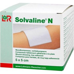 Solvaline N 5x5 cm steril Kompressen, 25 St Kompressen Produktbild