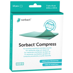 Sorbact Compress 7x9cm 10 stk produktbilde