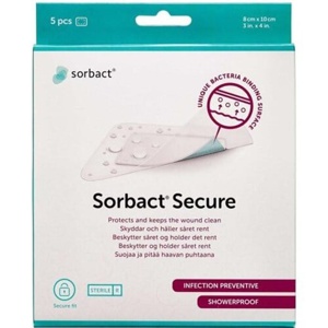 Sorbact Secure Plaster 8 x 10 cm 5 stk produktbillede