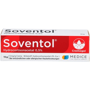 Soventol HydroCortisonacetat 0,5% Cremogel bei Hautentzündungen, 15 g Creme Produktbild